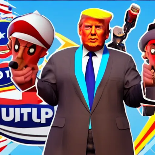 Image similar to donald trump in fortnite