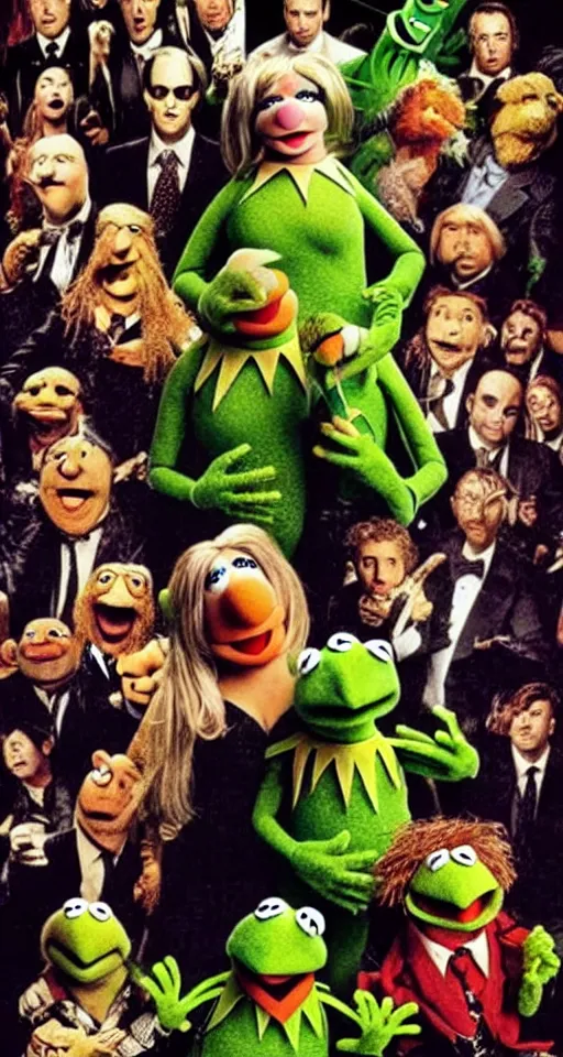 Prompt: The muppets as the cast of the matrix 1999, Movie poster