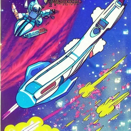 Image similar to 8 0 s anime space ship
