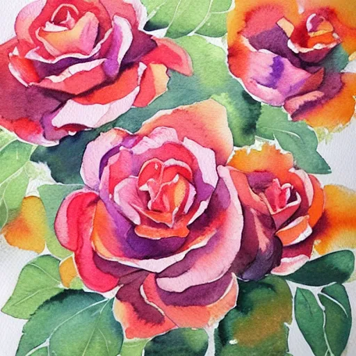 Image similar to watercolor autumn roses