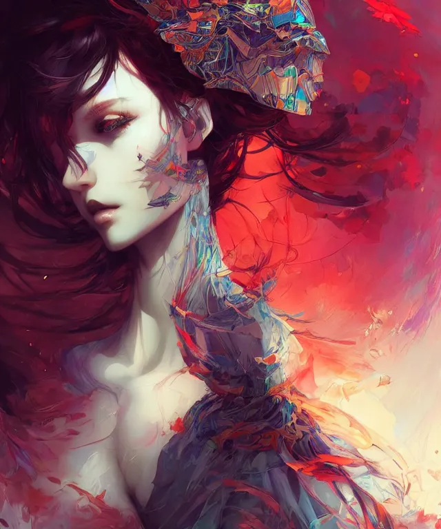 Image similar to a beautiful dream muse trapped in a nightmare, by android jones and guweiz and ross tran and ilya kuvshinov, trending on artstation