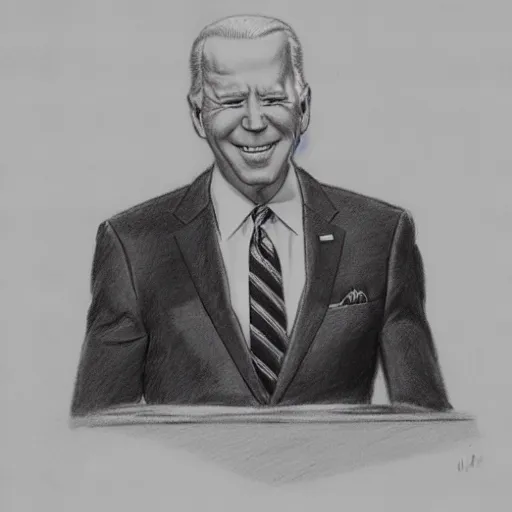 Prompt: milt kahl pencil sketch of joe biden