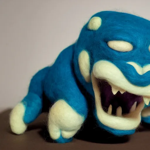 Image similar to photo of a needle - felted wrinkled old kaiju