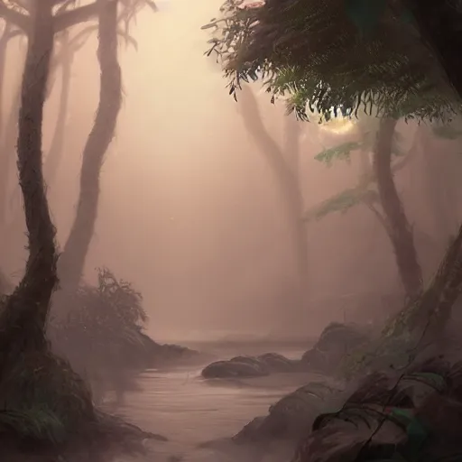 Image similar to Wild misty jungles, 8k, detailed, concept art, trending on artstation