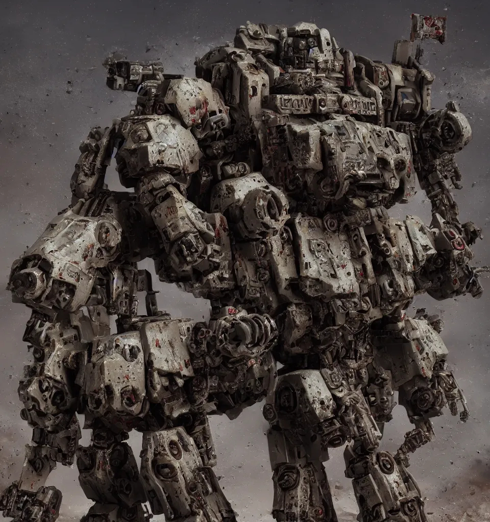 Image similar to cinematic still of a zombie heavy mech military space marine, by kow yokoyama, maschinen krieger, hobby japan, stormy post apocalyptic desert, highly detailed, 3 5 mm, shot with canon 5 d mark ii, face detail, rob bottin, rick baker, jordu schell, artstation, cg society, soft illumination