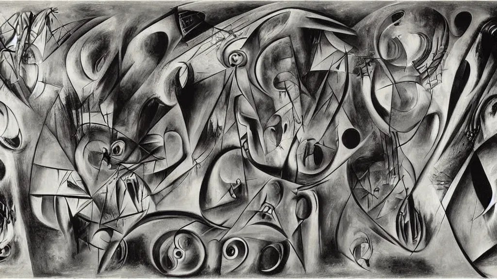 Prompt: an atmospheric biomorphic surrealist masterpiece, by roberto matta