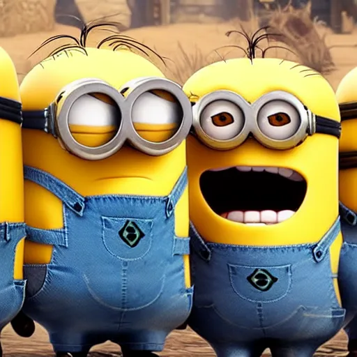 Image similar to Film still of Minions, from Red Dead Redemption 2 (2018 video game)