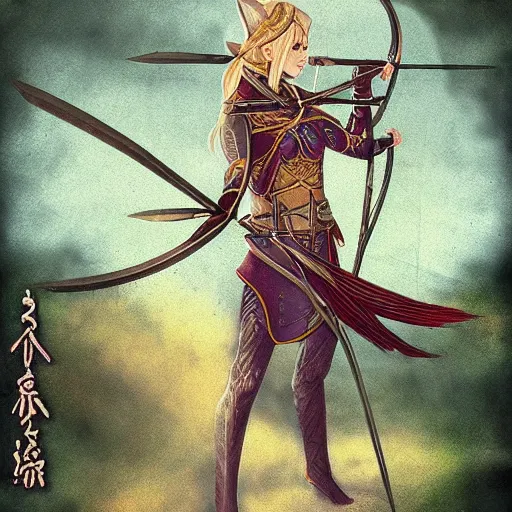 Prompt: elven archer by Akihito Tsukushi