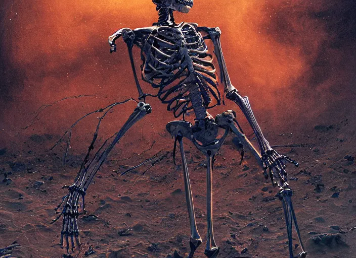 Burning Skeleton In Water Aesthetic Vibe - Cover Art Market