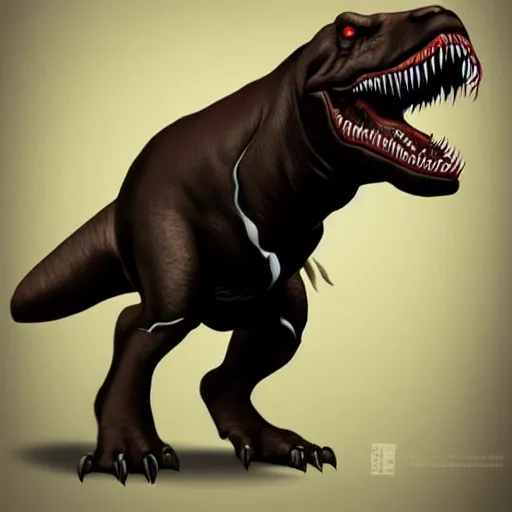 Image similar to Rottweiler dinosaur hybrid, trending on artstation