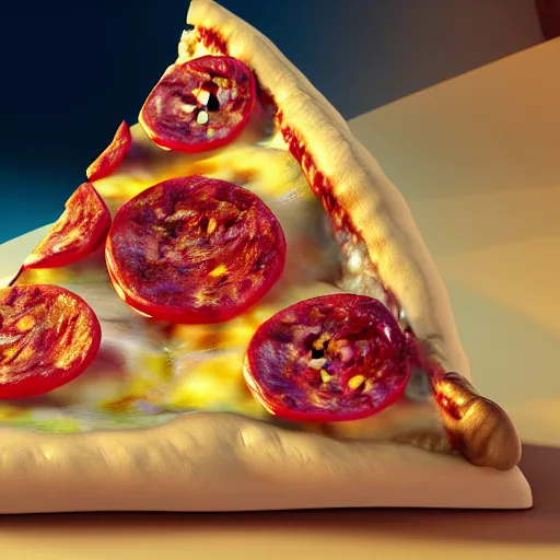 Image similar to a highly realistic photo of a delicious slice of pizza, dramatic, hyperdetailed, artstation, photorealism, accurate, octane render, 8k,