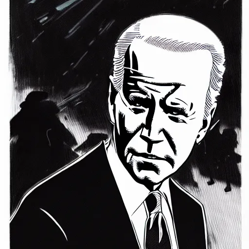 Image similar to Joe Biden looking sinister, by Tsutomu Nihei, highly detailed