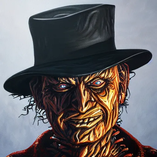 Image similar to Freddy Kruger painting 4k detail