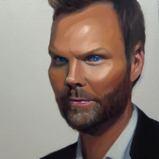 Image similar to joel mchale, oil painting