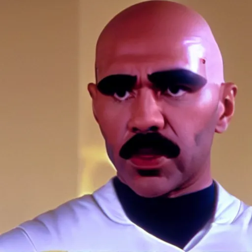 Prompt: Still of Steve Harvey in the Movie ''THX 1138'' (1971)