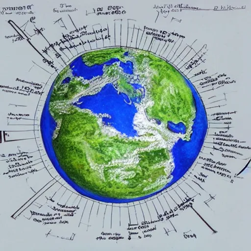 Prompt: A realistic sketch of the plan of Earth