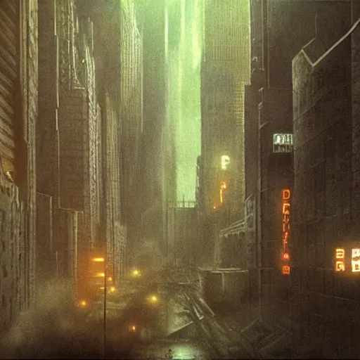 Prompt: blade runner brutallism city, sharp focus, concept art, Ridley Scott, cinematic shot