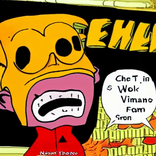 Prompt: a villain named Cheese Man