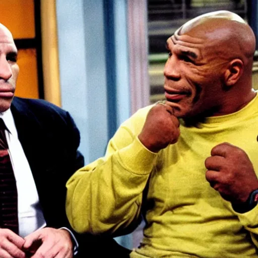 Image similar to mike tyson and joe rogan, in friends