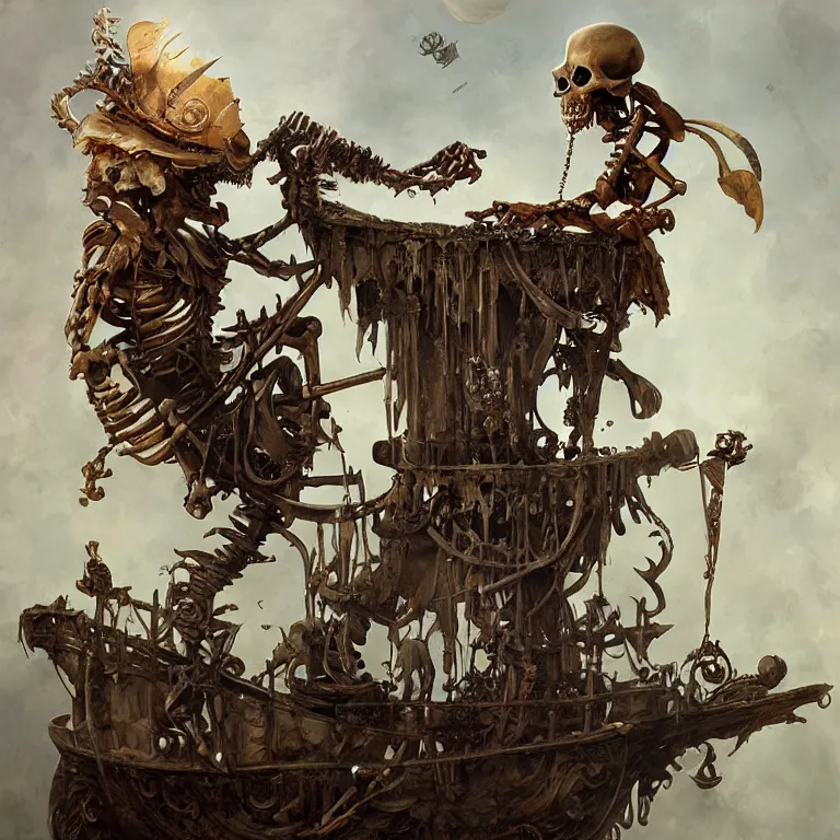 Image similar to pirate skeleton drinking beer by ellen jewett, tomasz alen kopera and Justin Gerard