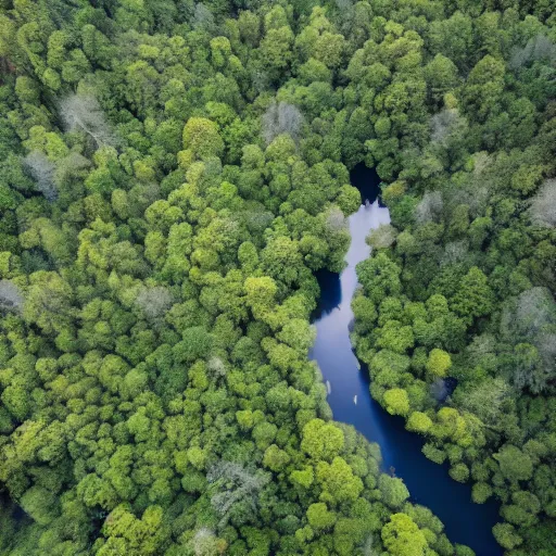 Image similar to aerial photo river, deep forests