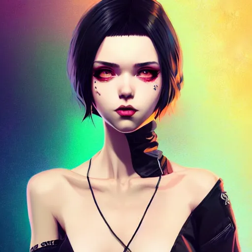 Image similar to a portrait of a beautiful punkrock girl, art by ilya kuvshinov and wlop and artgerm and josan gonzalez, digital art, highly detailed, intricate, sharp focus, trending on artstation hq, deviantart, pinterest, unreal engine 5, 4 k uhd image