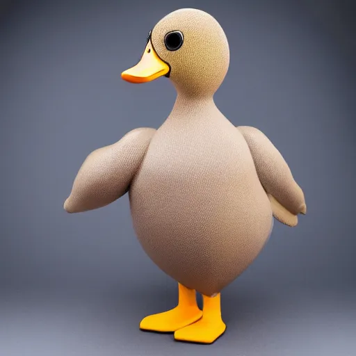 Prompt: antro duck with human arms