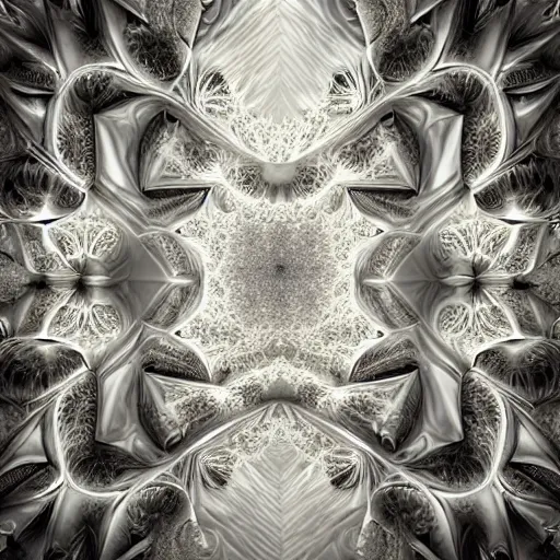 Image similar to a beautiful 3 d stone carving of an intricate mandelbrot fractal cathedral populated by fractals by android jones, carved soap, white color scheme, unreal engine, volumetric lighting, dynamic lighting, bright, dramatic lighting, high contrast, carved marble, opalescent, sacred geometry, religious, angelic, catholicpunk, stark, trending on artstation