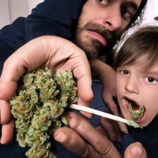 Image similar to Father and son smoking cannabis