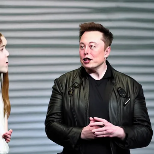 Image similar to elon musk arguing with grimes