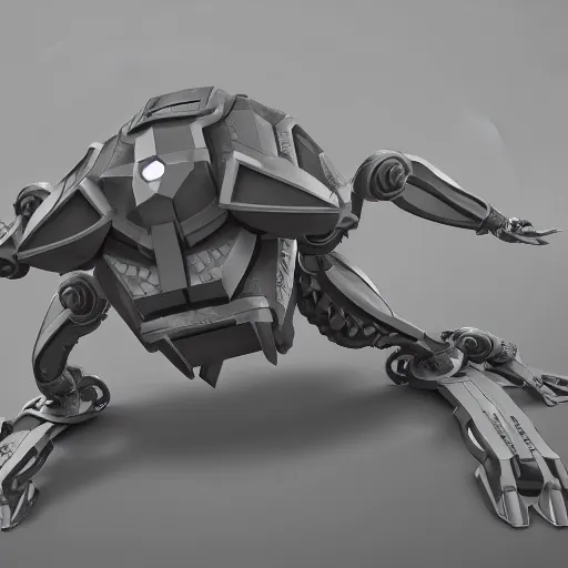 Image similar to hard surface, robotic platform, based on realistic low poly convex shape, 6 claws, symmetric, unreal engine