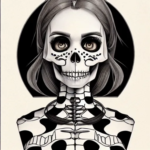 Image similar to anime manga skull portrait young woman, pixar, jesse toy story, skeleton, intricate, elegant, highly detailed, digital art, ffffound, art by JC Leyendecker and sachin teng