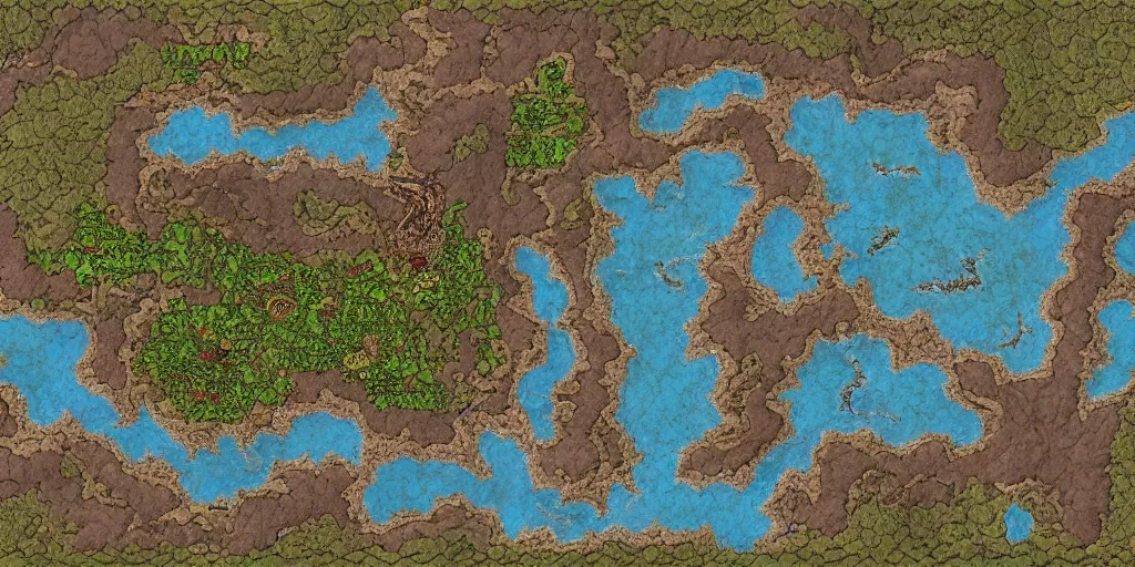 Prompt: very high quality dnd map, gridless 8 k