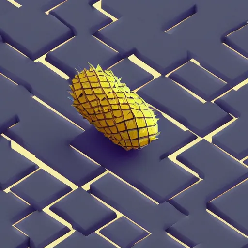 Image similar to pineapple, futuristic, techno, cyberpunk, product design, 3 d render, 3 d concept, isometric design, fun, swag, cute