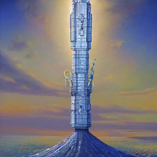 Prompt: soaring tower, art by Dmitry Dubinsky