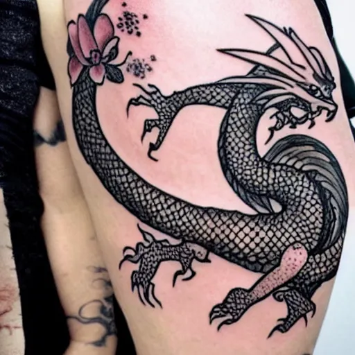 Image similar to the dragon with the girl tatoo