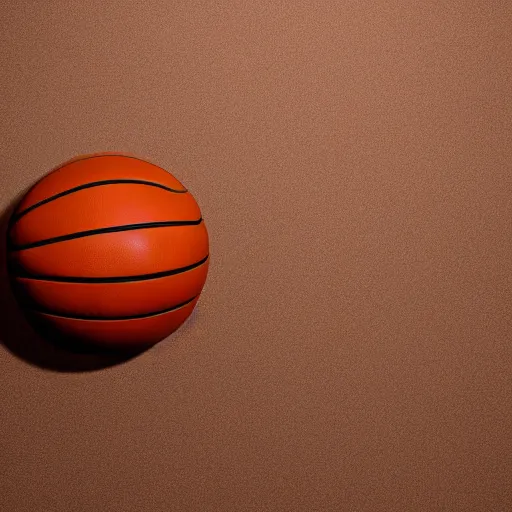 Image similar to studio photo of a floating a leather basketball, hyper realistic, 8 k