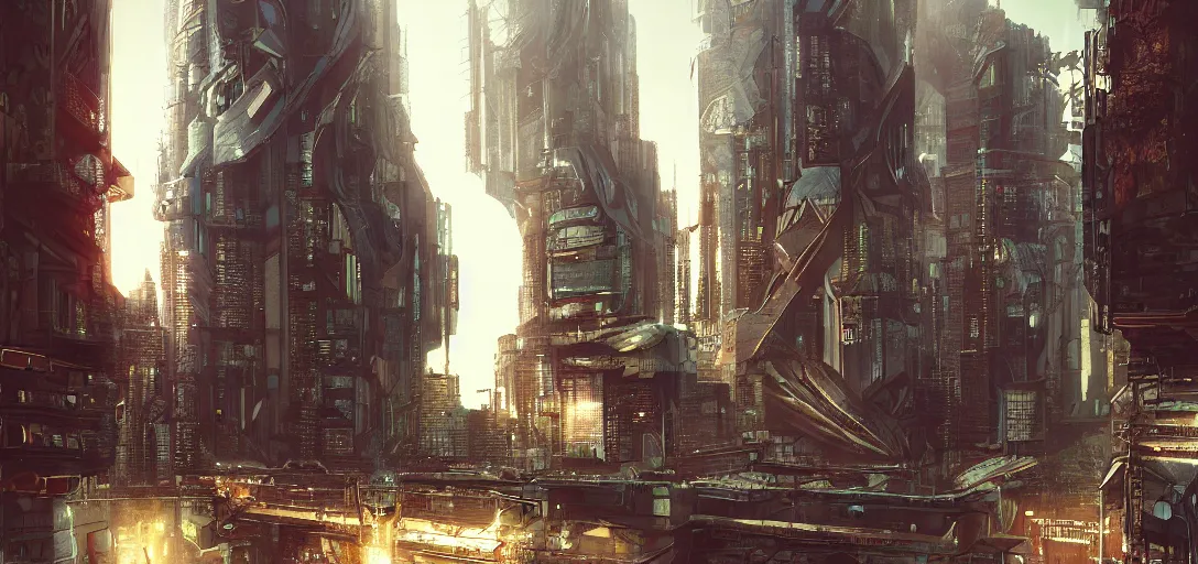 Prompt: cyberpunk zakopane designed by louis sullivan, still from a movie, photo art, artgerm, trending on artstation