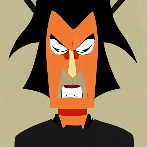 Image similar to a portrait of aku from the show samurai jack by genndy tartakovsky