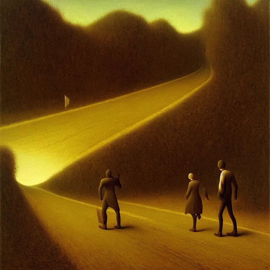 Image similar to artwork about a road to freedom, by franz sedlacek. atmospheric ambiance. depth of field and tridimensional perspective. lighthearted mood. hd.