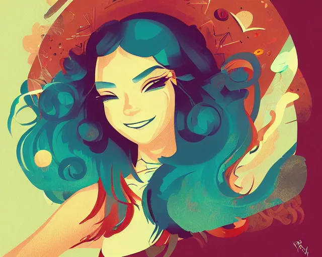 Prompt: the joy of life, a simple vector based illustration, by ross tran