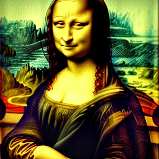 Image similar to the mona lisa painted by van gogh