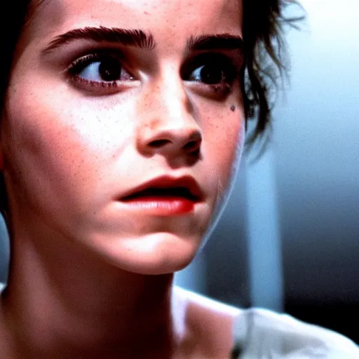 Image similar to film still of Emma Watson as Ripley in Alien 1979, 4k