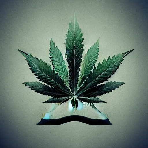 Image similar to game concept art of a cannabis symbolism, logo, cgsociety, artstation