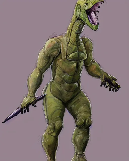 Prompt: a watercolor painting full body character portrait of a humanoid dinosaur / animal soldier / martial artist in the style of moebius in the style of leonard boyarsky trending on artstation deviantart pinterest furaffinity detailed photorealistic highlights and shadow hd 8 k post - processing high resolution