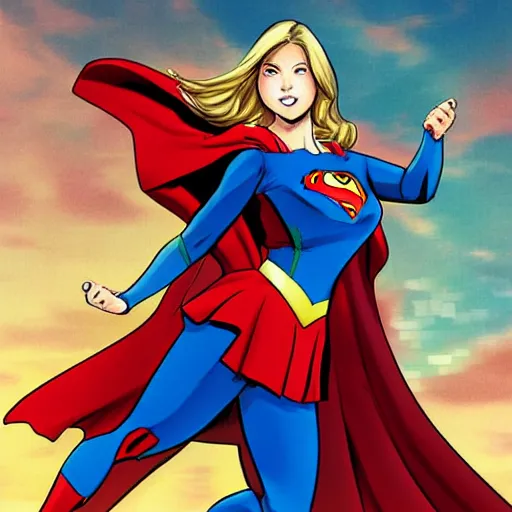 Image similar to supergirl comic art by Akihito Tsukushi