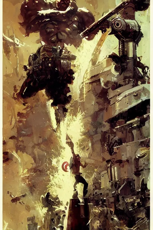 Image similar to pulp scifi fantasy illustration full body portrait marvel's eson, by norman rockwell, jack kirby, bergey, craig mullins, ruan jia, jeremy mann, tom lovell, 5 0 s, astounding stories, amazing, fantasy, other worlds