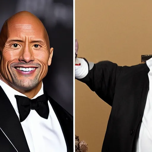 Image similar to Dwayne Johnson as Danny DeVito