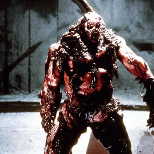 Prompt: Nemesis from biohazard, movie still, scary, gross