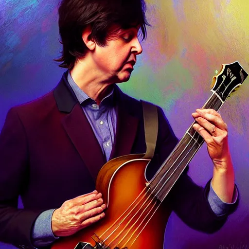 Prompt: Steven Moriseey performs with Paul McCartney, body portrait, highly detailed, digital painting, artstation, concept art, sharp focus, illustration, art by WLOP and greg rutkowski and alphonse mucha and artgerm